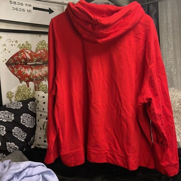 Plus soze 2xl/xxl tommy hilfiger red classic logo pullover hooded sweatshirt - Picture 5 of 5